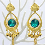Load image into Gallery viewer, Emerald Kashmiri Jhumka Drop Earrings
