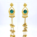 Load image into Gallery viewer, Emerald Kashmiri Jhumka Drop Earrings
