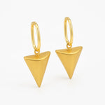 Load image into Gallery viewer, Golden Triangle Charm Hoop Earrings
