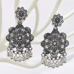 Load image into Gallery viewer, Zara Silver Bloom Drop Earrings
