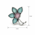 Load image into Gallery viewer, Floral Oxidised Stud Earrings

