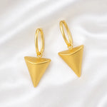 Load image into Gallery viewer, Golden Triangle Charm Hoop Earrings

