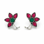 Load image into Gallery viewer, Floral Oxidised Stud Earrings
