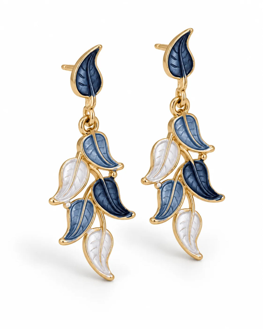 Ruvique Pastel Leaf Cascade Drop Earrings