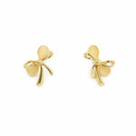 Load image into Gallery viewer, Gold Open Bow Opal Stud Earrings
