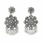 Load image into Gallery viewer, Zara Silver Bloom Drop Earrings
