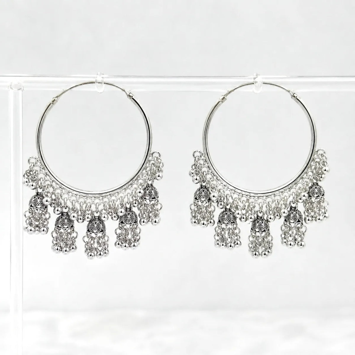 Chandbali jhumka hoop earrings
