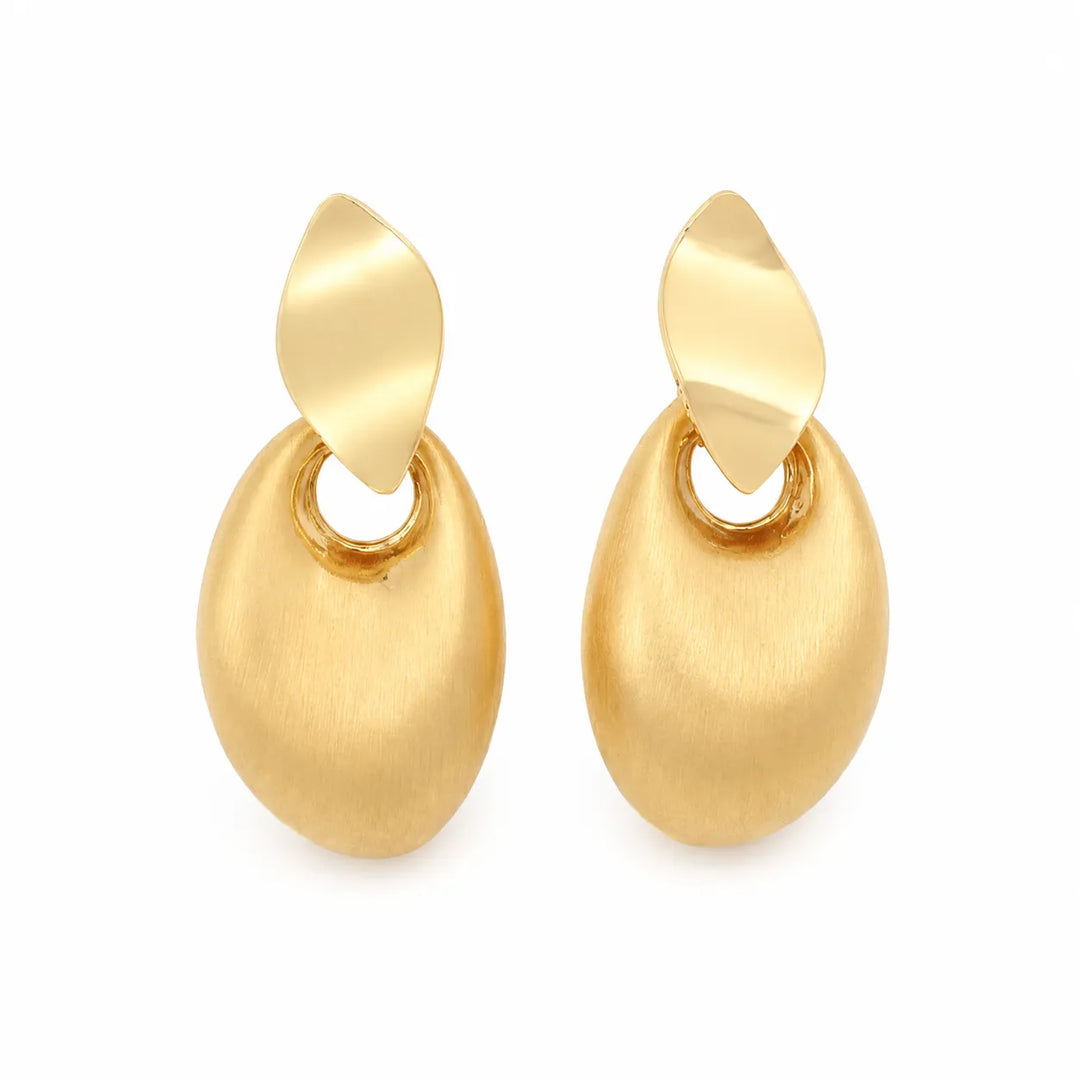 Golden Pebble Drop Earrings