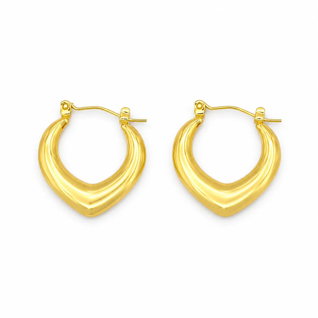 Aurum Sculpted Crescent Hoop Earrings