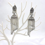 Load image into Gallery viewer, Tribal Chain Drop Jhumka Earrings
