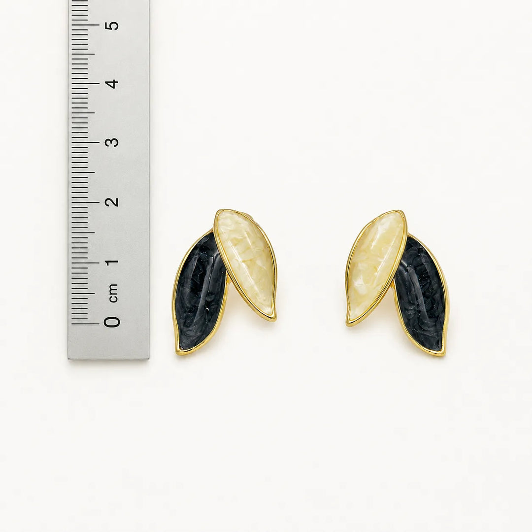 Noir Leaf Duo Studs
