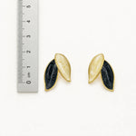 Load image into Gallery viewer, Noir Leaf Duo Studs
