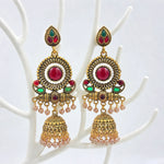 Load image into Gallery viewer, Heritage Stone Jhumka Earrings
