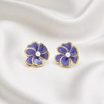 Load image into Gallery viewer, Violet Bloom Pearl Studs
