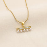 Load image into Gallery viewer, Pearl Bar Pendant Necklace
