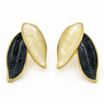 Load image into Gallery viewer, Noir Leaf Duo Studs
