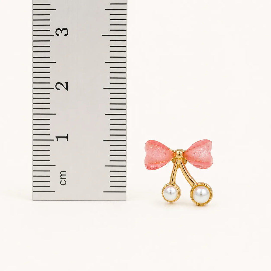 Cherry Blossom Pearl Bow Earrings