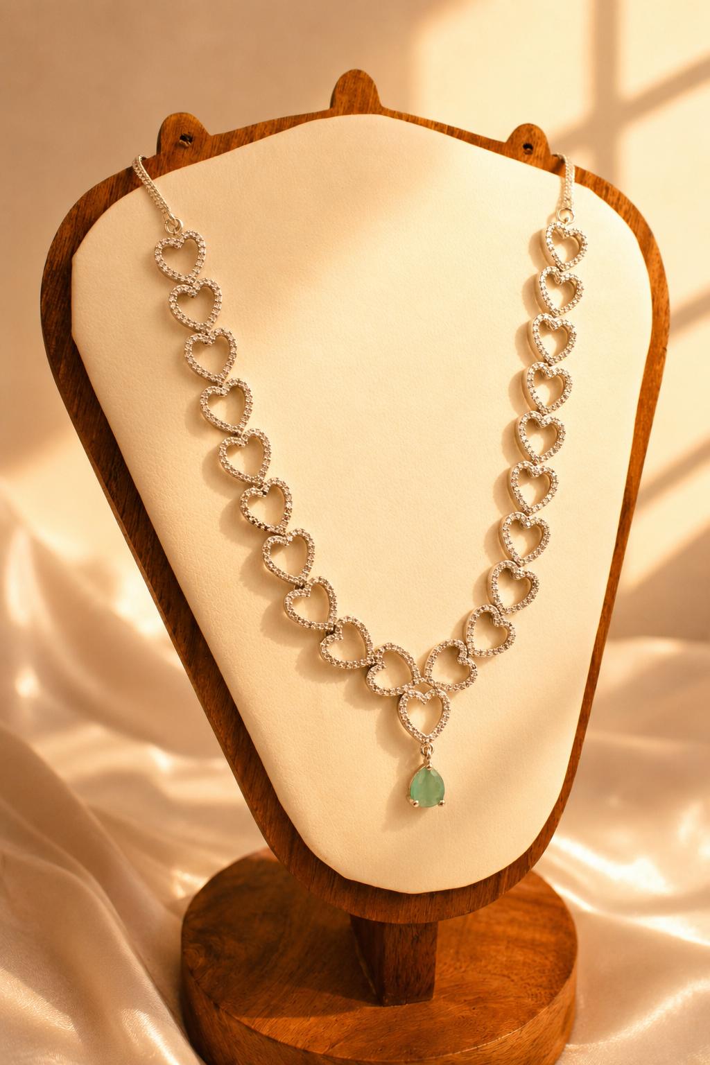 Linked Hearts Mint Aqua Drop Set