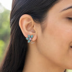 Load image into Gallery viewer, Floral Oxidised Stud Earrings

