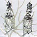 Load image into Gallery viewer, Tribal Chain Drop Jhumka Earrings
