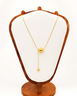 Load image into Gallery viewer, Gold Sphere Lariat Necklace
