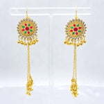 Load image into Gallery viewer, Kashmiri Kundan Sunflower Ghungroo Jhumka

