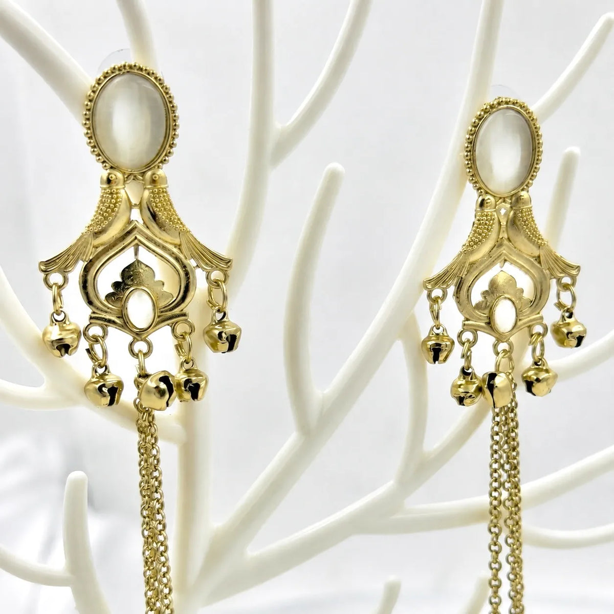 Twin bird kashmiri zumka earrings