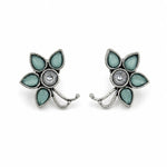 Load image into Gallery viewer, Floral Oxidised Stud Earrings
