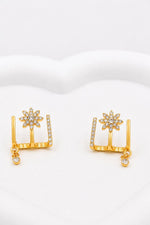 Load image into Gallery viewer, Crystal Star Huggie Drop Earrings
