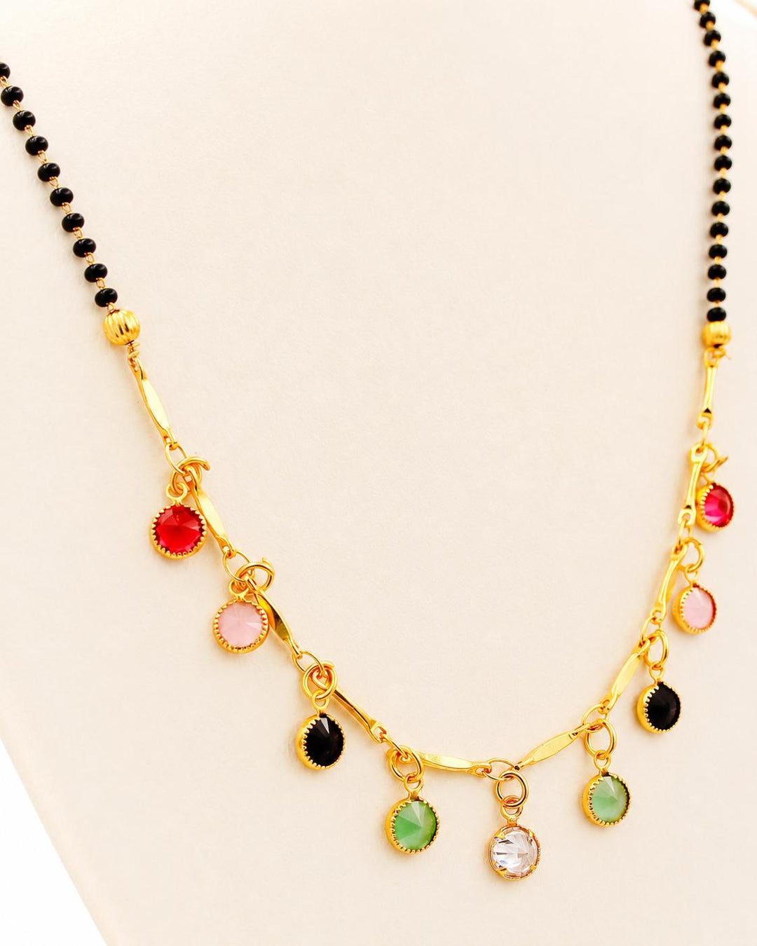Rainbow Gemstone Drop Mangalsutra