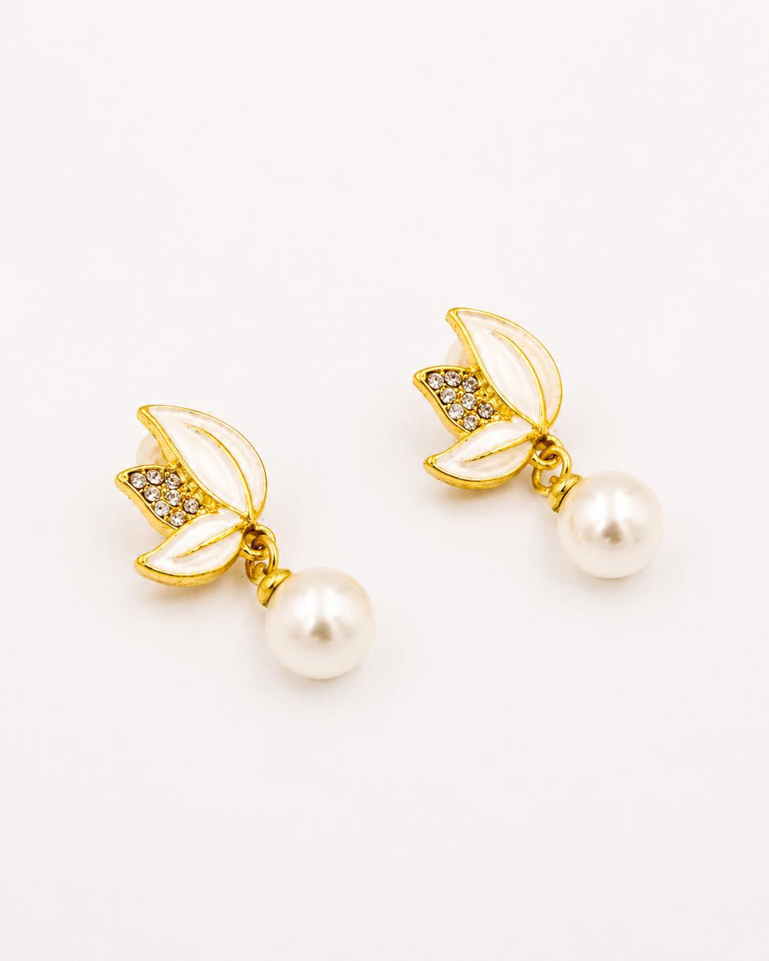 Pearl Wing Stud Earrings