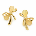 Load image into Gallery viewer, Gold Open Bow Opal Stud Earrings
