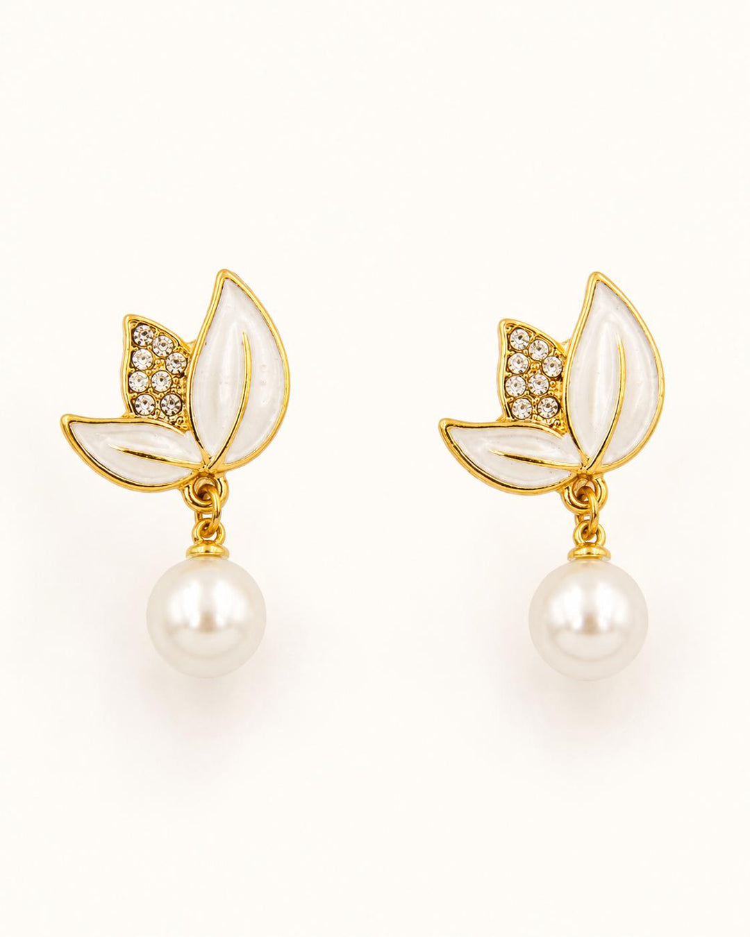 Pearl Wing Stud Earrings