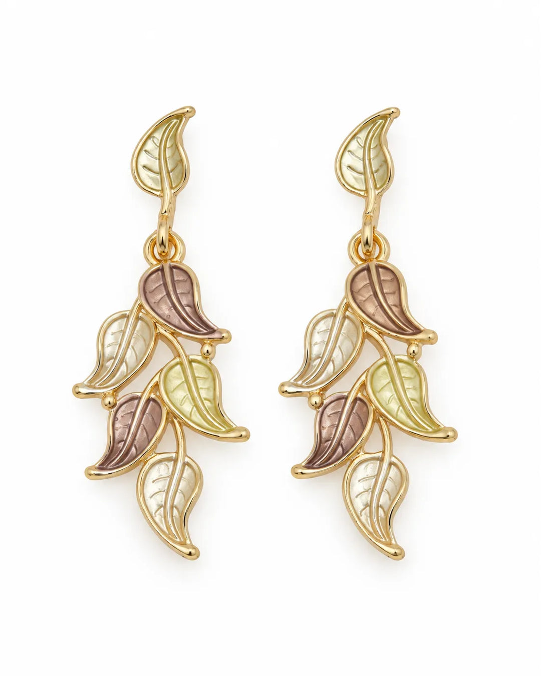 Ruvique Pastel Leaf Cascade Drop Earrings