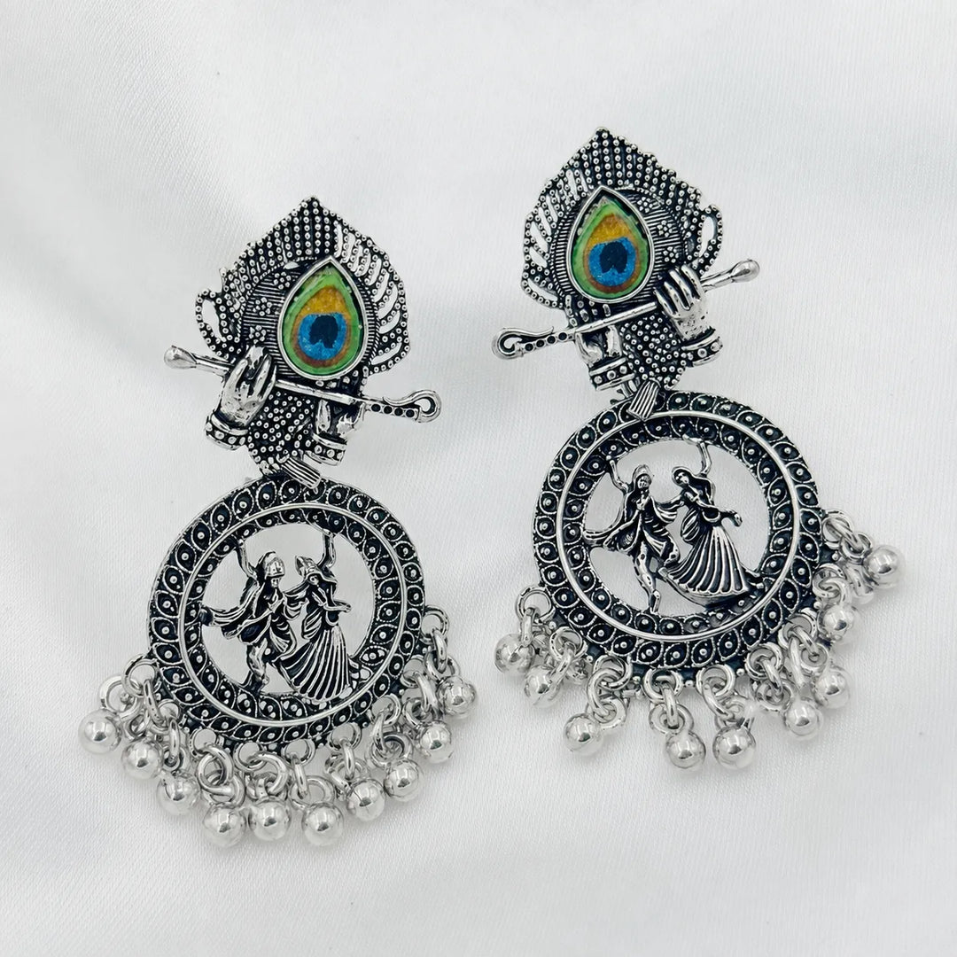 Divine Radha Krishna Oxidised Earrings