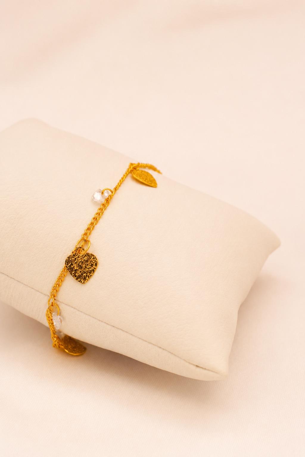 Heart & Crystal Charm Bracelet