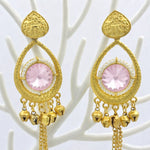 Load image into Gallery viewer, Pink Crystal Kashmiri Zumka Earrings
