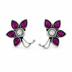 Load image into Gallery viewer, Floral Oxidised Stud Earrings
