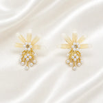 Load image into Gallery viewer, Ivory Bow Pearl Branch Drop Earrings
