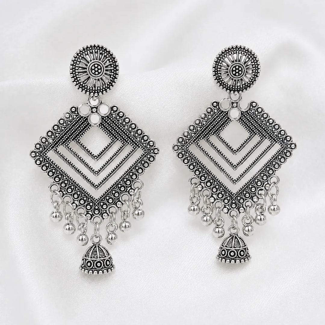 Oxidised Kite Jhumka Earrings