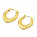 Load image into Gallery viewer, Aurum Sculpted Crescent Hoop Earrings
