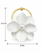 Load image into Gallery viewer, Ruvique Large Floral Pearl Hoop Statement Earrings
