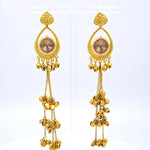 Load image into Gallery viewer, Peach Crystal Kashmiri Zumka Earrings

