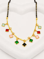 Load image into Gallery viewer, Gemstone Square Dangle Mangalsutra

