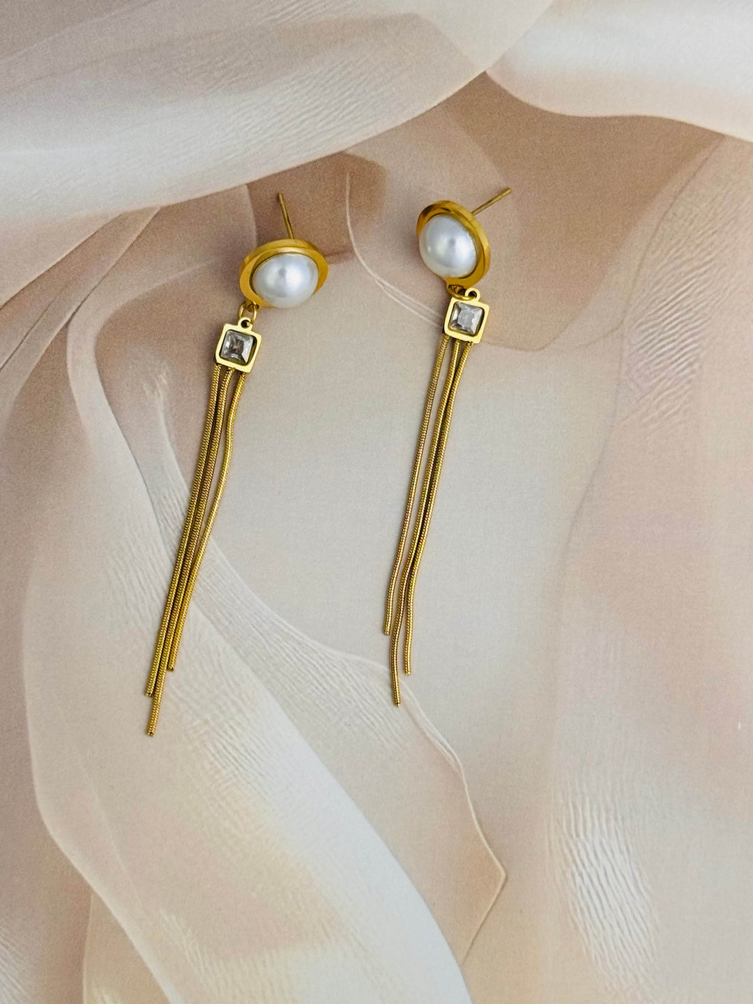 Moonlight Pearl Drape Drops