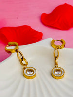 Load image into Gallery viewer, Golden Orbit Link Earrings
