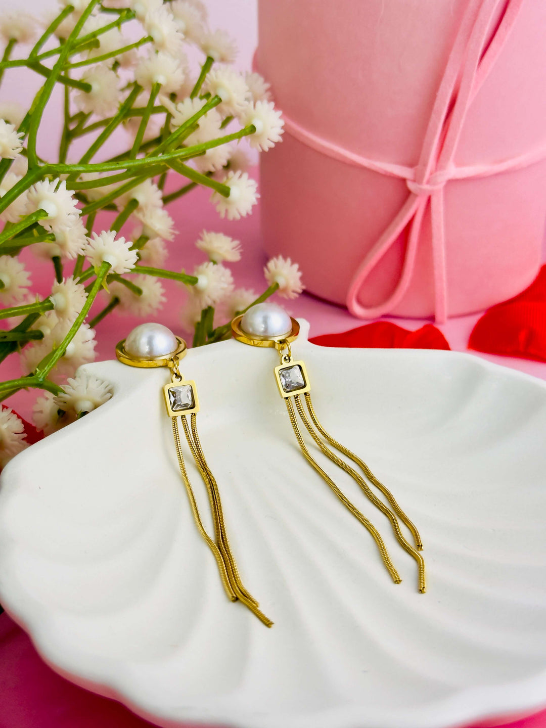 Moonlight Pearl Drape Drops