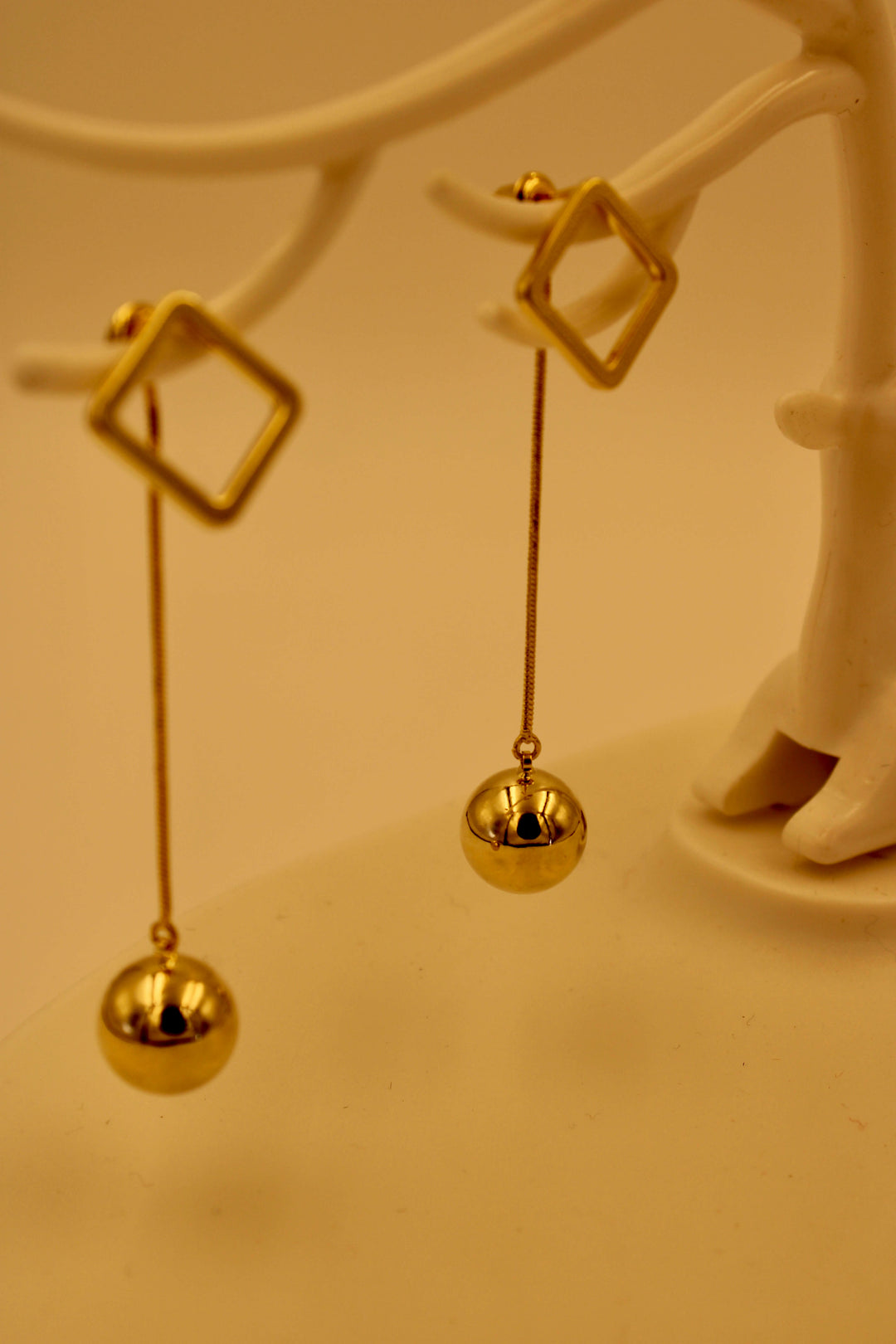 Ruvique Golden Orbit Drop Earings