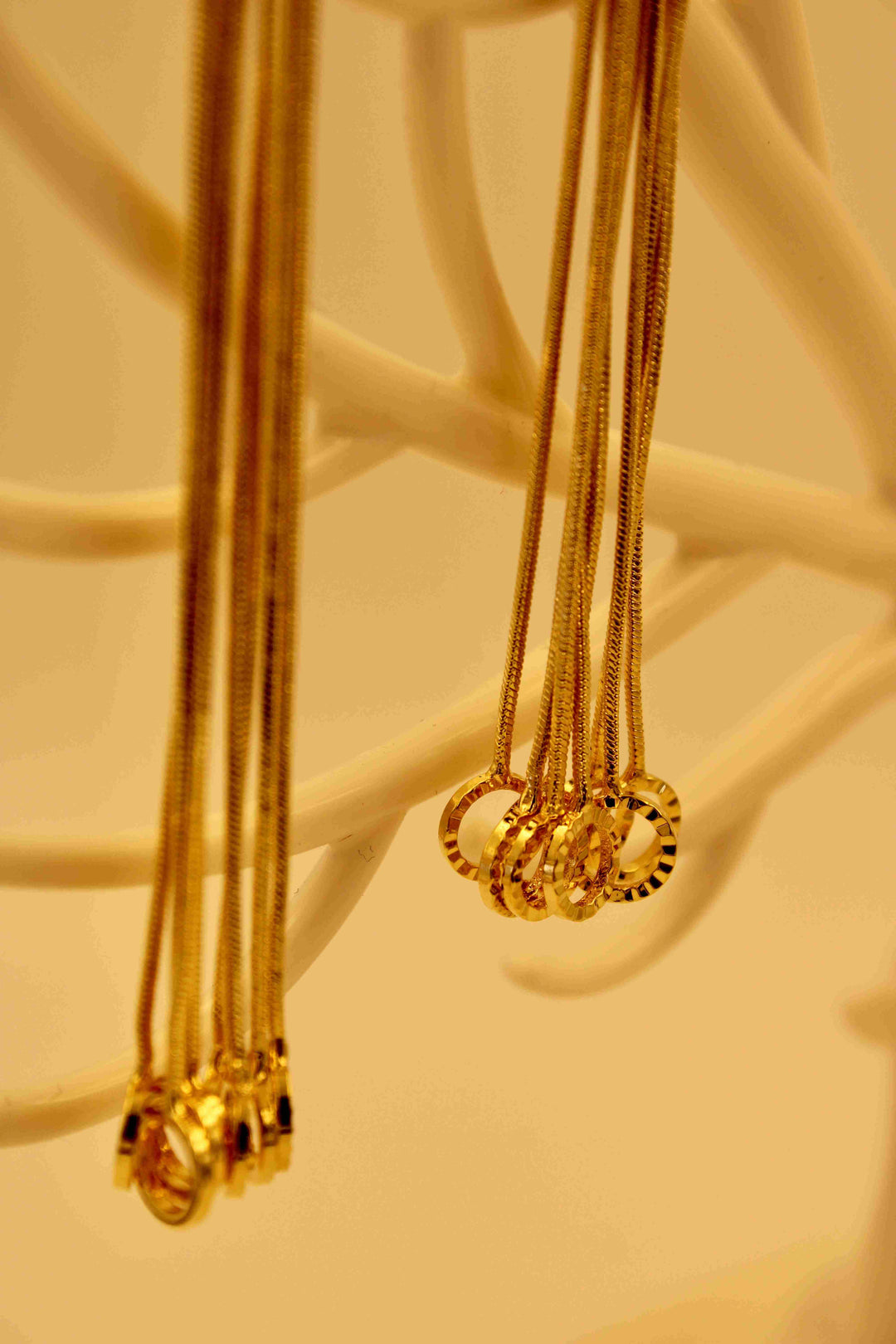 Ruvique Golden Cascade Tassel Earings
