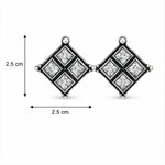 Load image into Gallery viewer, Oxidised Diamond Grid Square Stone Stud Earrings

